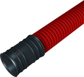 Evopipes Gofrēta dubultsienu caurule EVOCAB HARD D=110mm/6m, sarkana 2020011006004P01003 | Elektrika.lv