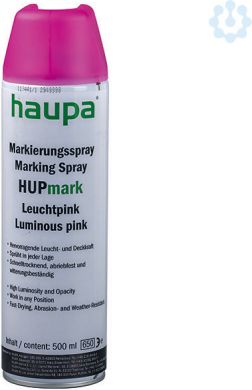 Haupa Marķēšanas aerosols HUPmark 500ml rozā krāsā, fosforescējošs, izcili spožs, ātri žūstošs, izturīgs pret noberšanu 170142 | Elektrika.lv