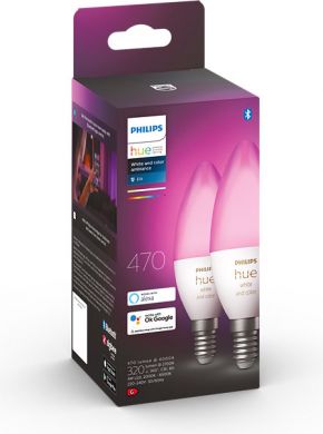 Philips Hue LED Spuldze White and Color Ambiance 4W B39 E14 EU 2 gab. 929002294205 | Elektrika.lv