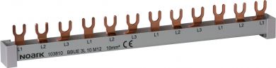 NOARK Ķemmes kopne BBUE NL+5xLN, 2-phase, 10mm2, 63A, 12 module 103868 | Elektrika.lv