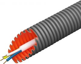 Evopipes Halogēnbrīva gofrēta caurule EVOEL FM-0H-SMART D=20mm ar XPJ-HF 3x2,5mm² kabeli 100m 750N pelēka 12205020H1001V09UI2 | Elektrika.lv