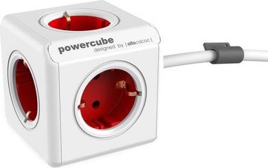 Allocacoc PowerCube Extended, sarkans, pagarinātājs 1.5m 1300RD/DEEXPC | Elektrika.lv
