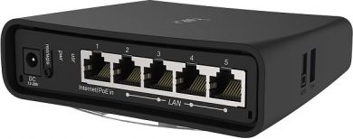 MikroTik Bezvadu Wi-fi rūteris hAp, 10/100/1000 Mbit/s, Ethernet LAN (RJ-45) ports 5, Melns RBD52G-5HACD2HND-TC | Elektrika.lv