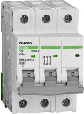 NOARK Ex9BN 3P B20 Miniature Circuit Breaker 6kA B 20A 100054 | Elektrika.lv