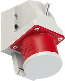 PCE Spraudnis paneļu 5x32A (3P+N+PE) 6h IP44 ar vāku sarkans 525-6d | Elektrika.lv