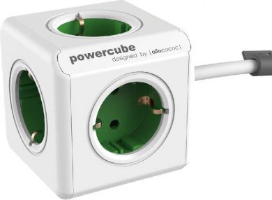 Allocacoc PowerCube Extended, zaļš, pagarinātājs 1.5m 1300GN/DEEXPC | Elektrika.lv