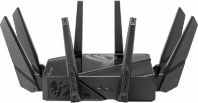 Asus Wifi 6 802.11ax Quad-band Gigabit Gaming Router | ROG GT-AXE16000 Rapture | 802.11ax | 1148+4804+4804+48004 Mbit/s | 10/100/1000 Mbit/s | Ethernet LAN (RJ-45) ports 4 | Mesh Support Yes | MU-MiMO Yes | No mobile broadband | Antenna type External/Inte 90IG06W0-MU2A10