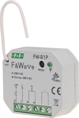 F&F FW-R1P Viens bistabilais relej uzstādīšana kārbā, 85÷265 V F&Wave FW-R1P | Elektrika.lv