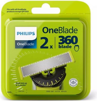 Philips Philips | OneBlade Replacement blade, 2 pcs | QP420/50 | Black/Green QP420/50
