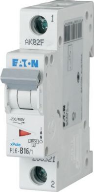 EATON PL6-B16/1 Automātslēdzis 16A 1P B 286521 | Elektrika.lv