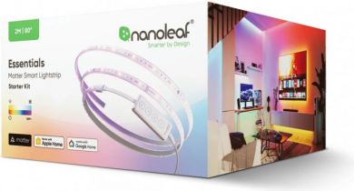 Nanoleaf Nanoleaf Essentials Light Strips Starter Kit 2 Meters Matter 2000Lm RGBCW 2700-6500K | Nanoleaf | Nanoleaf Essentials Light Strips Starter Kit 2 Meters Matter 2000Lm RGBCW 2700-6500K | 23 W | RGBCW | Bluetooth, Thread | 2700 - 6500  K NF080K02-2LS