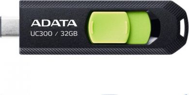 Adata ADATA FlashDrive  UC300 32 GB,  USB 3.2 Gen 1, Black/Green ACHO-UC300-32G-RBK/G | Elektrika.lv
