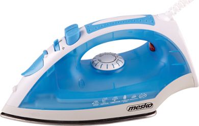 MESKO Iron Mesko MS 5023 Blue/White, 2200 W, With cord,  Anti-scale system, Vertical steam function MS 5023 | Elektrika.lv