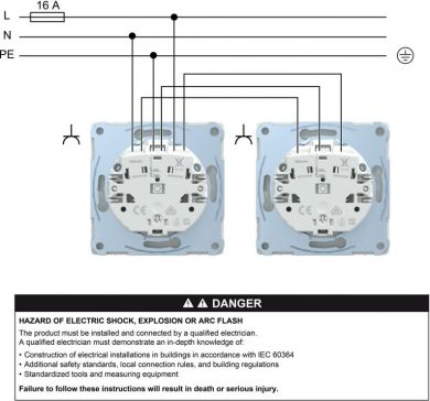 Schneider Electric Kontaktligzda ar vāku 2P+E 16A IP44 balta Merten SystM MTN2314-0319 | Elektrika.lv