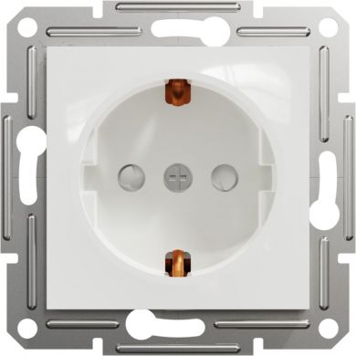 Schneider Electric Single socket outlet with side earth, 16A, white, Asfora EPH2970221 | Elektrika.lv