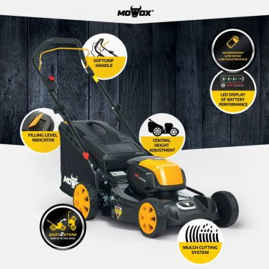 MoWox | 40V Comfort Series Cordless Lawnmower | EM 4140 PX-Li | Mowing Area 400 m² | 4000 mAh | Battery and Charger included EM 4140 PX-LI