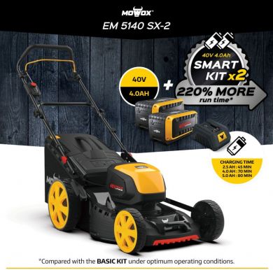  MoWox | 40V Comfort Series Cordless Lawnmower | EM 5140 SX-2Li | 4000 mAh | Battery and Charger included EM 5140 SX-2LI