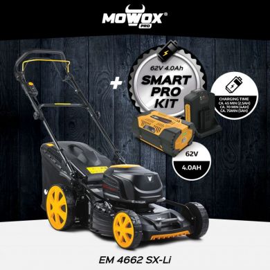  MoWox | 62V Excel Series Cordless Lawnmower | EM 4662 SX-Li | Mowing Area 750 m² | 4000 mAh | Battery and Charger included EM 4662 SX-LI