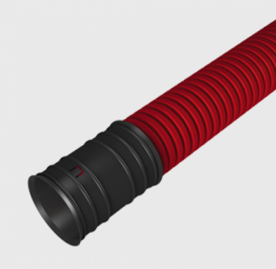 Evopipes Gofrēta dubultsienu caurule EVOCAB HARD D=50mm/6m sarkana 750N 2020005006004C01003 | Elektrika.lv